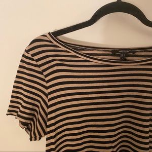 forever 21 striped crop tee
